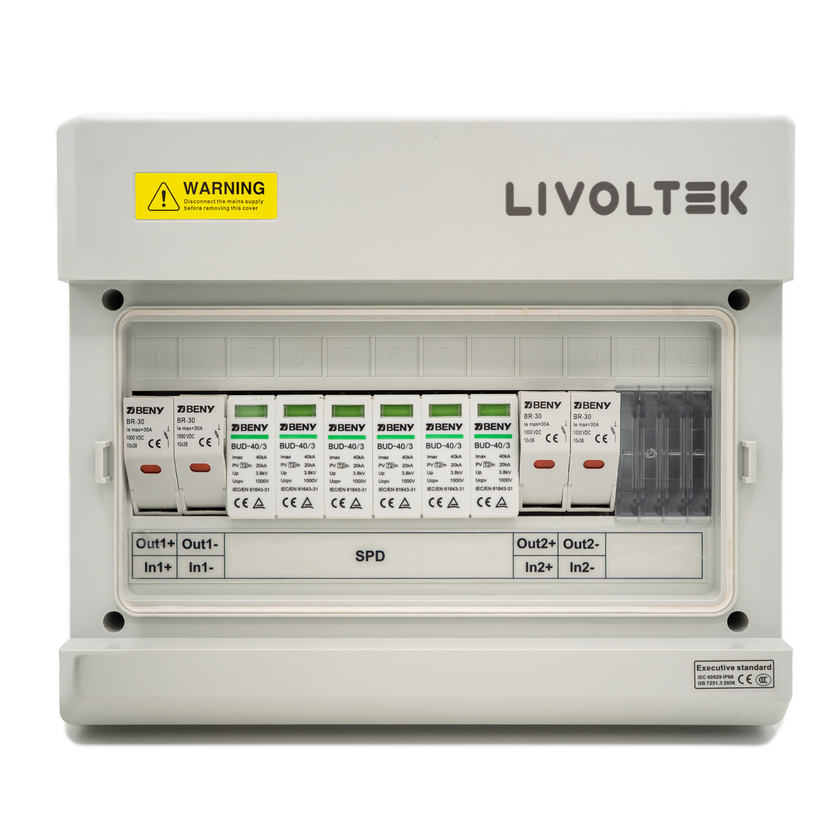 Livoltek Tablou Protectie DC Trifazat - 2 stringuri - 1000v