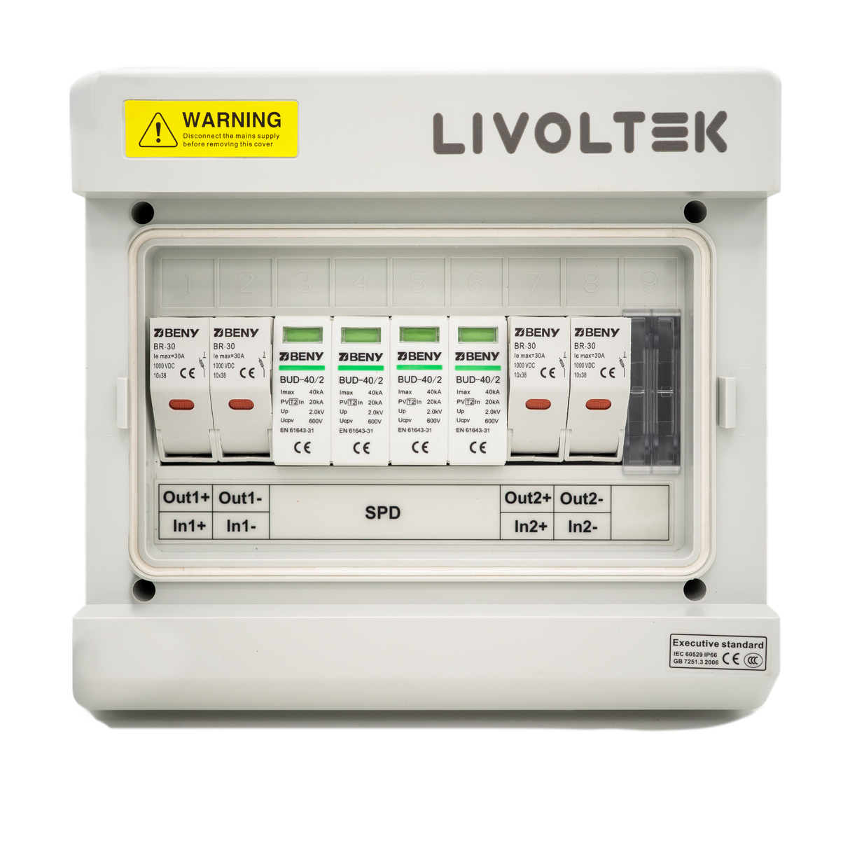 Livoltek Tablou Protectie DC Monofazat - 2 stringuri - 600v
